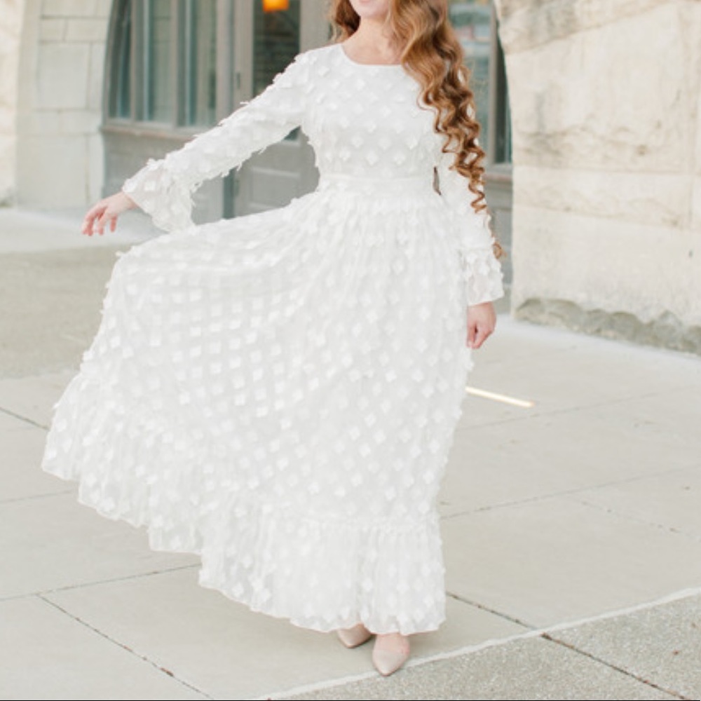 White Petal Maxi Dress